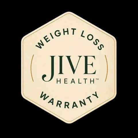 Jive Health weight loss warranty badge