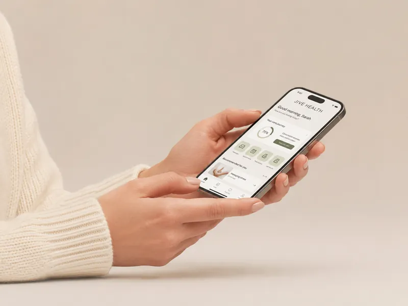 Jive Health app home screen in hand
