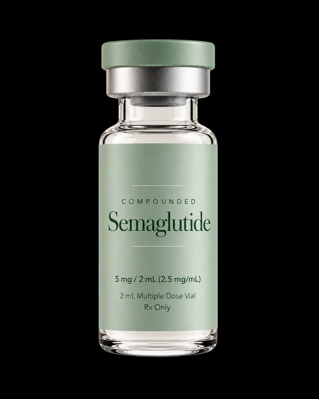 Compounded semaglutide multiple-dose vial